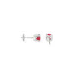 14k White Gold 1.28ctw Stud Ruby Earrings