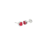 14k White Gold 1.28ctw Stud Ruby Earrings