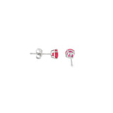 14k White Gold 1.27 ctw Stud Ruby Earrings