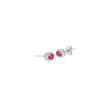 14k White Gold 0.38 ctw Halo Ruby Earrings