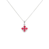 14k White Gold 0.50ctw Ruby Multi Stone Pendant