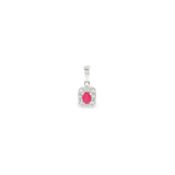 14k White Gold 0.13ctw Ruby Vintage Inspired Pendant