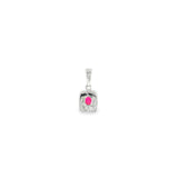 14k White Gold 0.13ctw Ruby Vintage Inspired Pendant