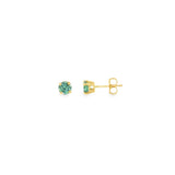14k Yellow Gold 0.86 ctw Stud Montana Sapphire Earrings