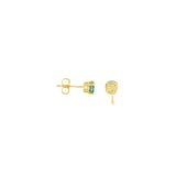 14k Yellow Gold 0.86 ctw Stud Montana Sapphire Earrings