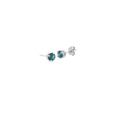 14k White Gold 0.86 ctw Stud Montana Sapphire Earrings