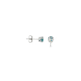 14k White Gold 0.86 ctw Stud Montana Sapphire Earrings