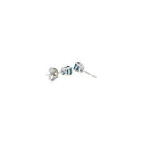 14k White Gold 0.86 ctw Stud Montana Sapphire Earrings