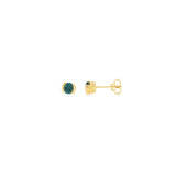 14k Yellow Gold 0.60 ctw Half Bezel Montana Sapphire Earrings