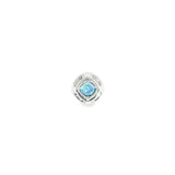 14k White Gold 0.72ctw Montana Sapphire Halo Pendant