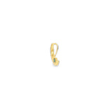 14k Yellow Gold 0.05ctw Montana Sapphire Moon Pendant