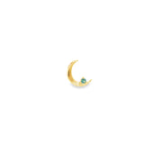 14k Yellow Gold 0.05ctw Montana Sapphire Moon Pendant