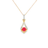 14k Yellow Gold 0.54ctw Ruby Drop Pendant