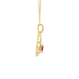 14k Yellow Gold 0.54ctw Ruby Drop Pendant