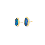 14k Yellow Gold 2.20 ctw Bezel Opals Earrings