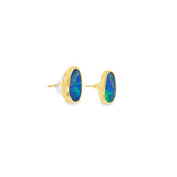 14k Yellow Gold 2.20 ctw Bezel Opals Earrings