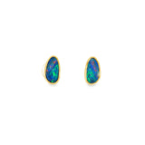 14k Yellow Gold 2.20 ctw Bezel Opals Earrings
