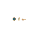 14k Yellow Gold Bezel Opals Earrings