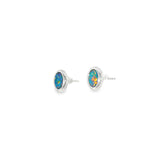 14k White Gold 0.58 ctw Opal Earrings