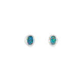14k White Gold 0.58 ctw Opal Earrings