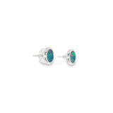14k White Gold 0.58 ctw Opal Earrings