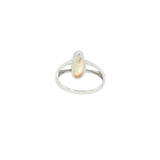 14k White Gold 0.90 ctw Opal Bezel Women's Ring