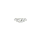 14k White Gold 0.29 ctw Vintage Inspired Diamond Engagement Ring