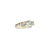 14k Two-tone 0.75 ctw Curved Diamond Engagement Ring