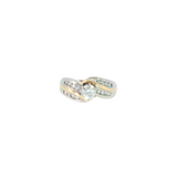 14k Two-tone 0.75 ctw Curved Diamond Engagement Ring
