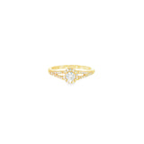 14k Yellow Gold 0.18 ctw Halo Diamond Engagement Ring