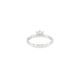 14k White Gold 0.79 ctw Curved Diamond Engagement Ring