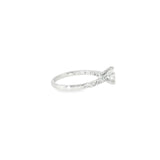 14k White Gold 0.79 ctw Curved Diamond Engagement Ring