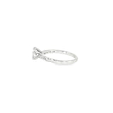 14k White Gold 0.79 ctw Curved Diamond Engagement Ring