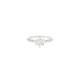 14k White Gold 0.79 ctw Curved Diamond Engagement Ring