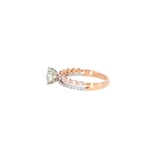14k Rose Gold 1.58 ctw Modern Diamond Engagement Ring