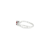 14k White Gold 0.55 ctw Garnet Curved Women's Ring