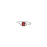 14k White Gold 0.55 ctw Garnet Curved Women's Ring