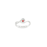 14k White Gold 0.55 ctw Garnet Curved Women's Ring