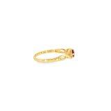 14k Yellow Gold 0.30 ctw Garnet Curved Women's Ring