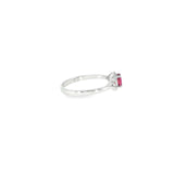 14k White Gold 0.28ctw Pink Tourmaline Curved Women's Ring