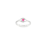14k White Gold 0.28ctw Pink Tourmaline Curved Women's Ring