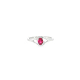 14k White Gold 0.28ctw Pink Tourmaline Curved Women's Ring