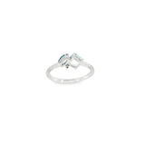 14k White Gold Blue Topaz Multi Stone Women's Ring