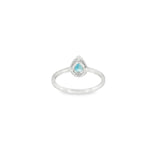 14k White Gold 0.70 ctw Blue Topaz Halo Women's Ring
