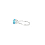 14k White Gold 0.83 ctw Blue Topaz Curved Women's Ring