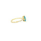 14k Yellow Gold 1.85 ctw Blue Topaz Curved Women's Ring