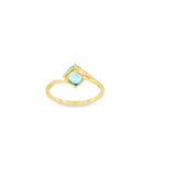 14k Yellow Gold 1.85 ctw Blue Topaz Curved Women's Ring