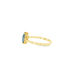 14k Yellow Gold 0.73 ctw Blue Topaz Solitaire Women's Ring