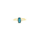14k Yellow Gold 0.73 ctw Blue Topaz Solitaire Women's Ring