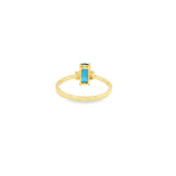 14k Yellow Gold 0.73 ctw Blue Topaz Solitaire Women's Ring